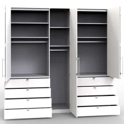 Schlafzimmer-Kleiderschrank mit Tür & 2 Falttüren - Bosays