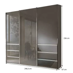 Schlafzimmerschrank in Braun Glasfront - Cudossy