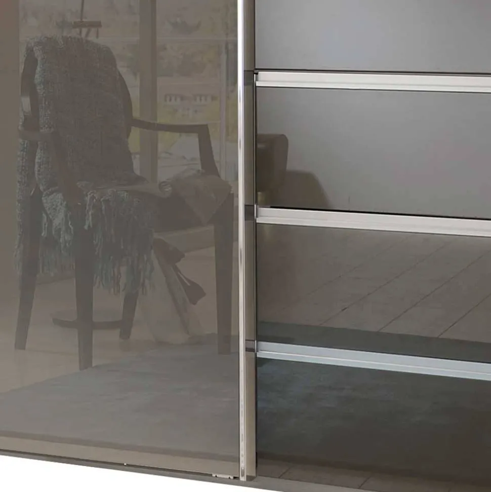 Schlafzimmerschrank in Braun Glasfront - Cudossy