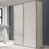 Schlafzimmerschrank in Champagner Glasfront 165 cm - Dustins
