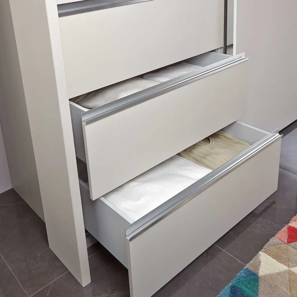 Schlafzimmerschrank in Champagner Glasfront 165 cm - Dustins