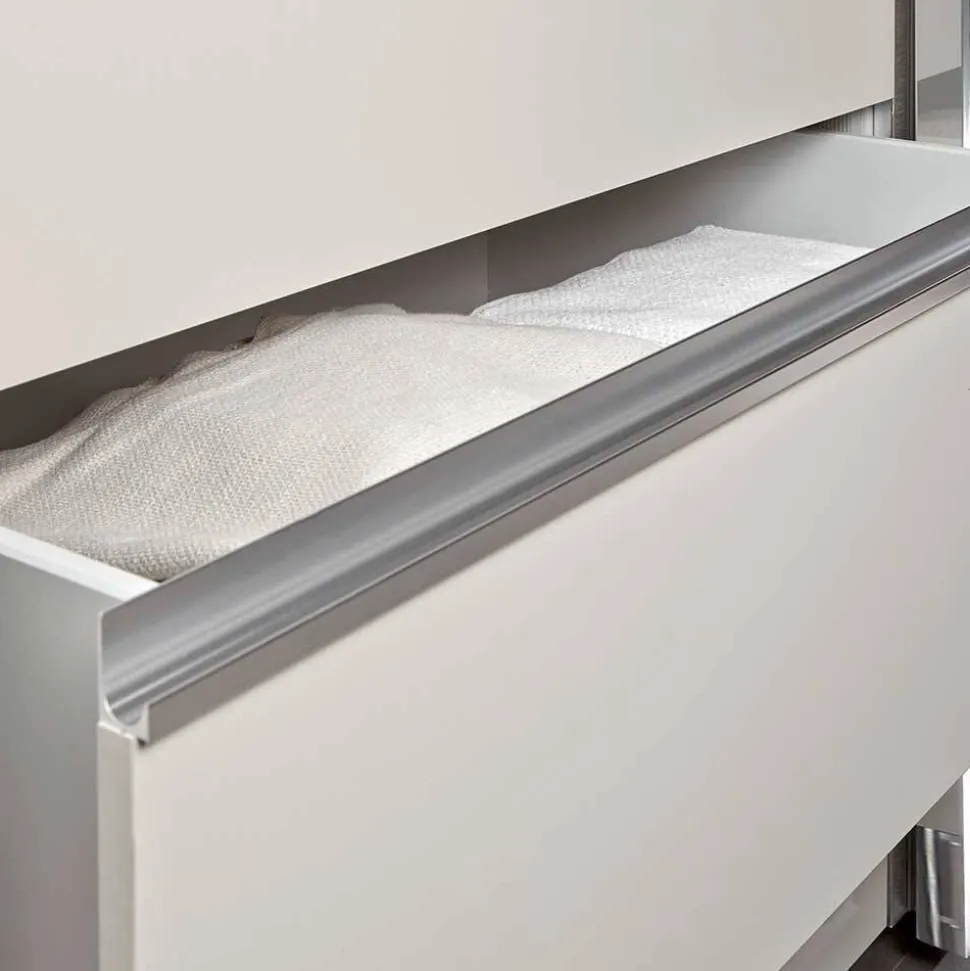 Schlafzimmerschrank in Champagner Glasfront 165 cm - Dustins