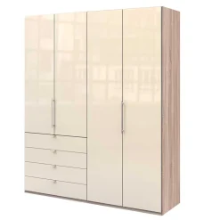Schlafzimmerschrank mit 2 Falttüren und 4 Schubkästen - Rativian