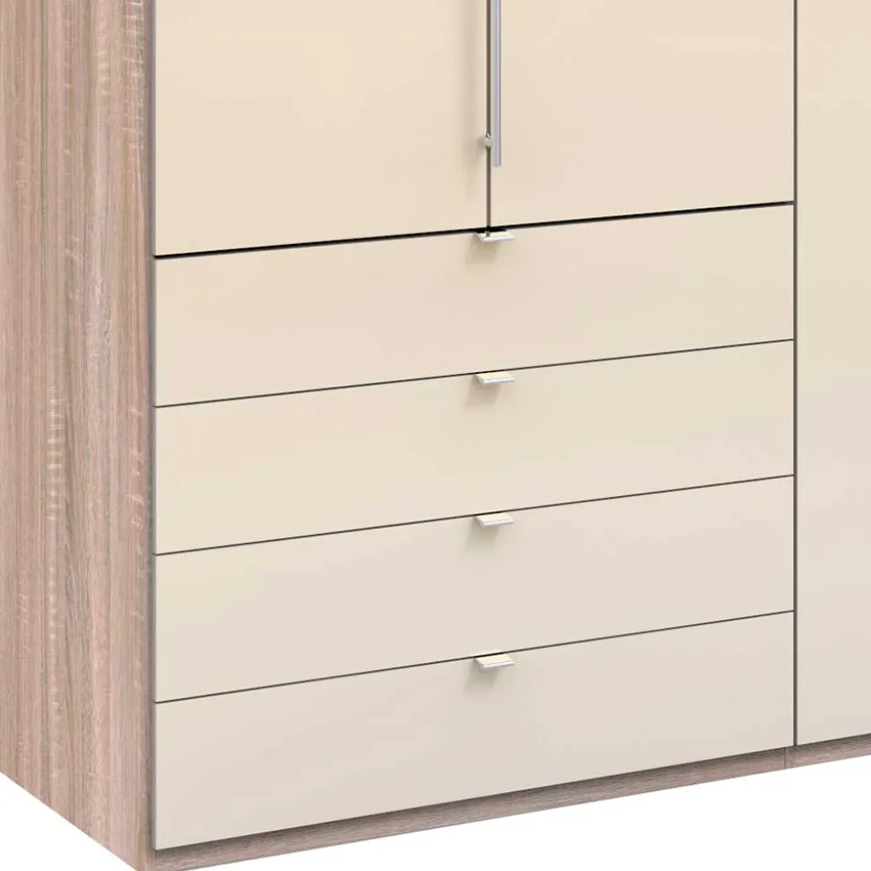 Schlafzimmerschrank mit 2 Falttüren und 4 Schubkästen - Rativian