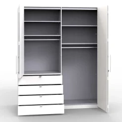 Schlafzimmerschrank mit 2 Falttüren und 4 Schubkästen - Rativian