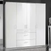 Schlafzimmerschrank mit Hochglanzfront in Weiß - Venture