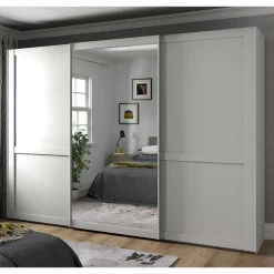 Schlafzimmerschrank mit Schwebetüren in Weiß - Flinn