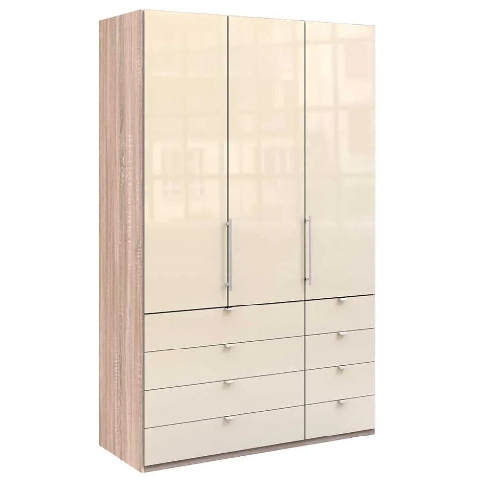 Schmaler Kleiderschrank in Cremefarben - Rativian