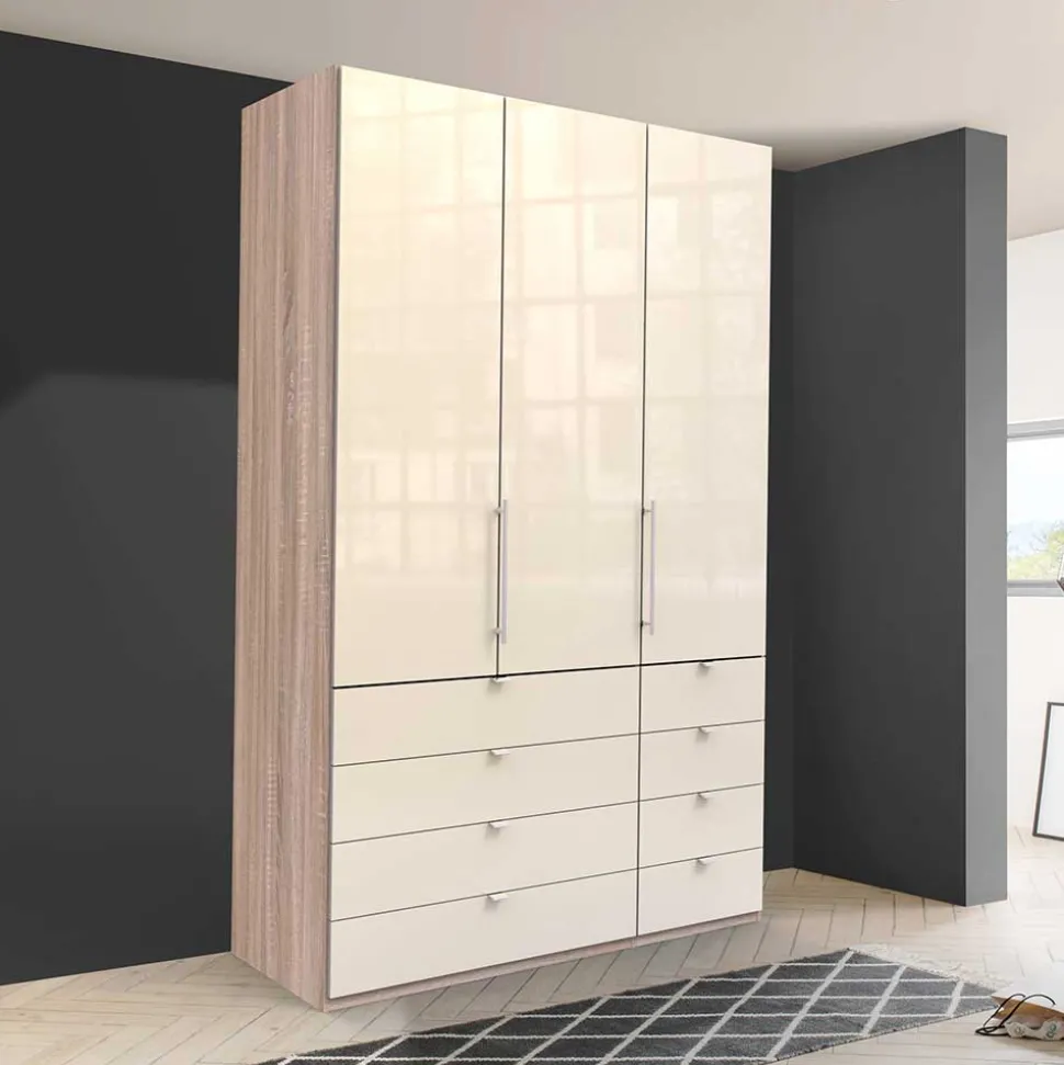 Schmaler Kleiderschrank in Cremefarben - Rativian