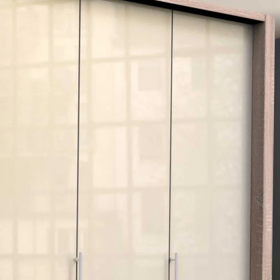 Schmaler Kleiderschrank in Cremefarben - Rativian