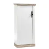 Schmales Highboard 1-türig Nedita in Weiß & Pinie Shabby Dekor