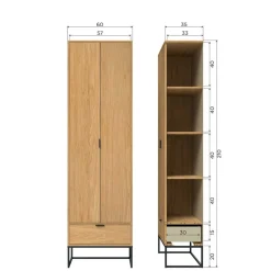 Schrank in Eiche Natur Dekor - Ariadelco