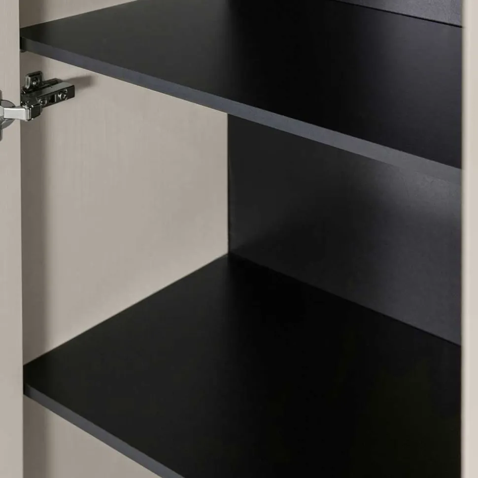 Schrank in Hellgrau mit Bügelgestell - Lergavano