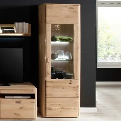 Schrank Vitrine aus Eiche Massivholz - Destal
