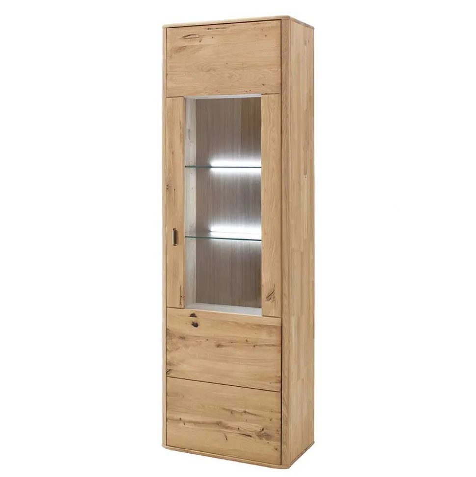 Schrank Vitrine aus Eiche Massivholz - Destal