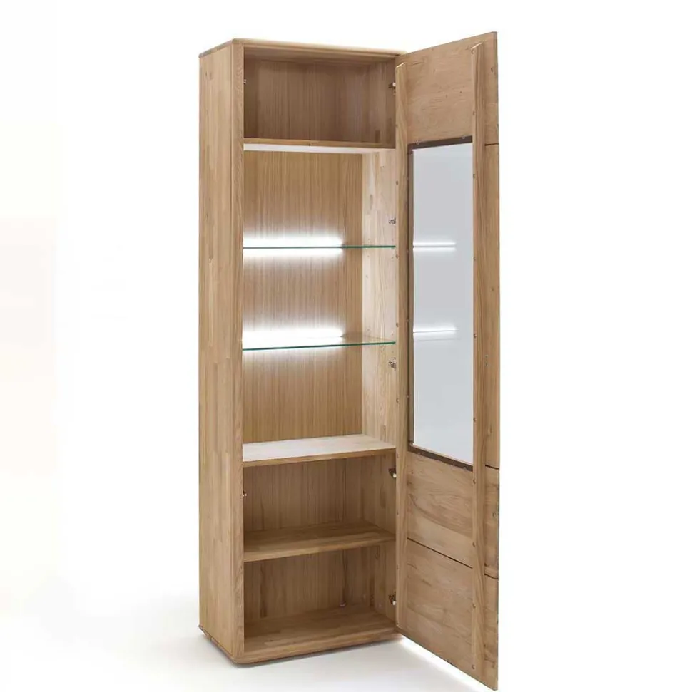 Schrank Vitrine aus Eiche Massivholz - Destal