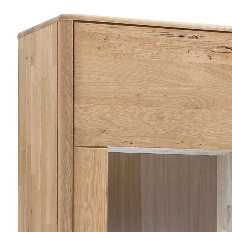 Schrank Vitrine aus Eiche Massivholz - Destal