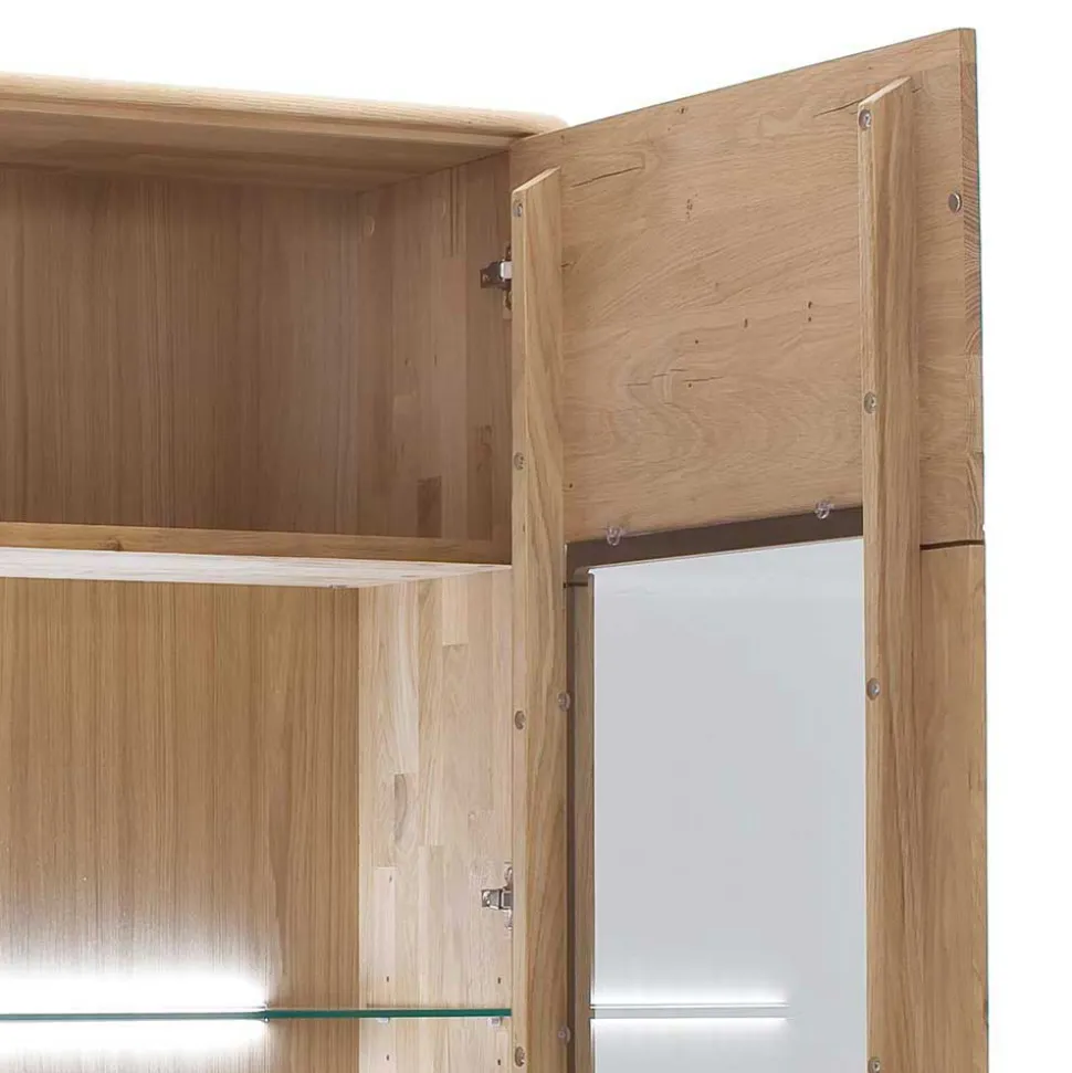 Schrank Vitrine aus Eiche Massivholz - Destal