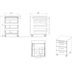 Schreibtisch mit Rollcontainer Set - Chilena (zweiteilig)