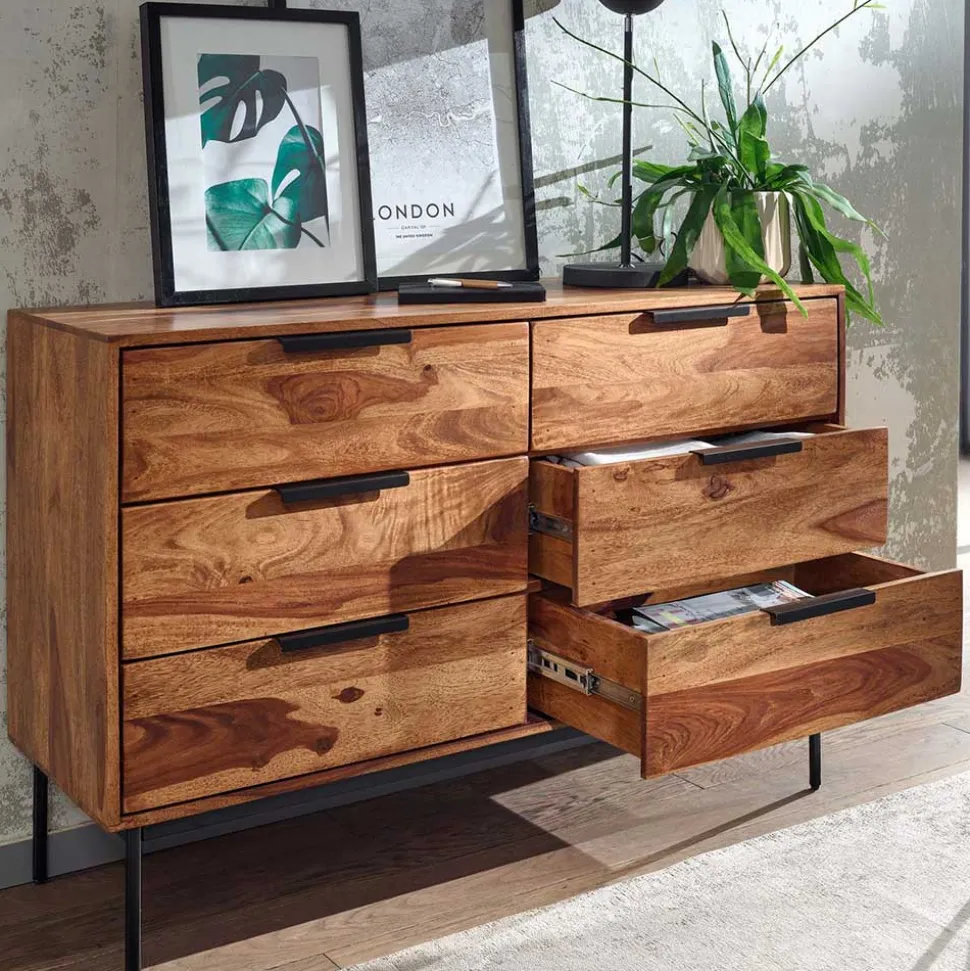 6-Schubladen-Kommode aus Sheesham Holz - Ovalle