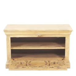 Schuhbank aus Mangoholz Sandfarben - Runiasa