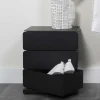 Schwarze Design Stahlkommode mit drei Schubladen - Zunil