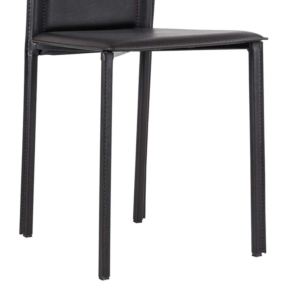 Schwarzer Esstischstuhl Buono mit Kunstleder (4er Set)