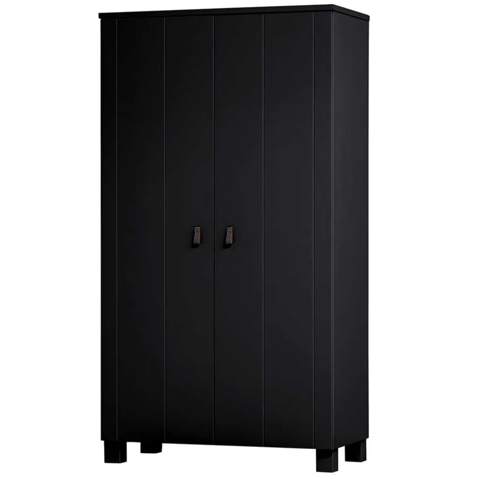Schwarzer Kleiderschrank aus Massivholz - Florida