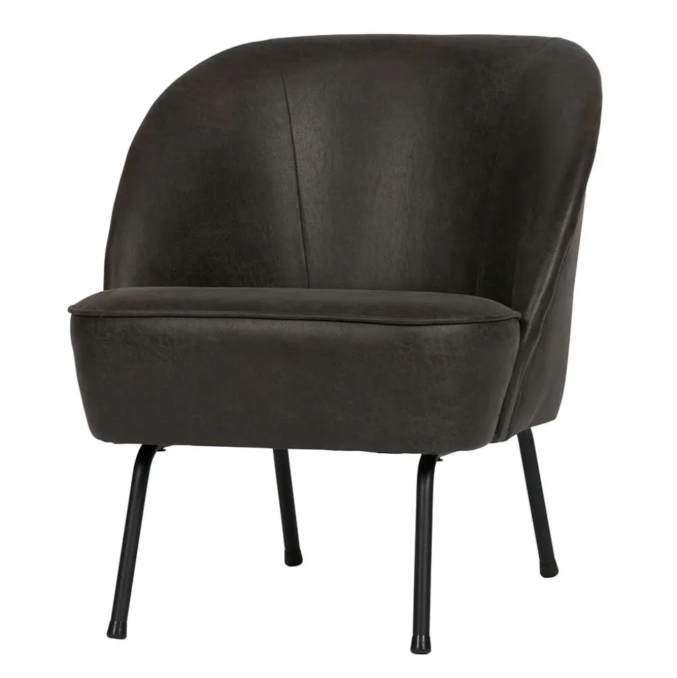 Schwarzer Ledersessel Retro Carlot aus Recyclingleder