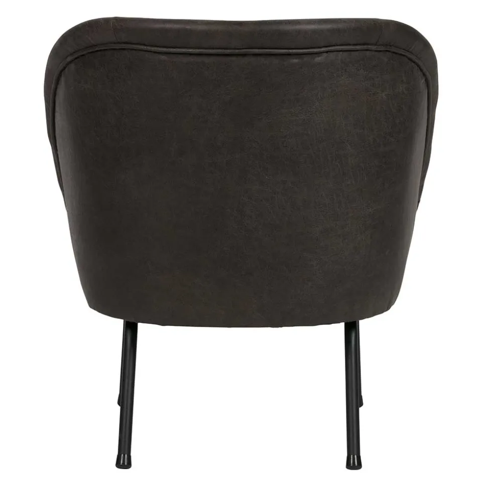 Schwarzer Ledersessel Retro Carlot aus Recyclingleder