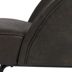 Schwarzer Ledersessel Retro Carlot aus Recyclingleder