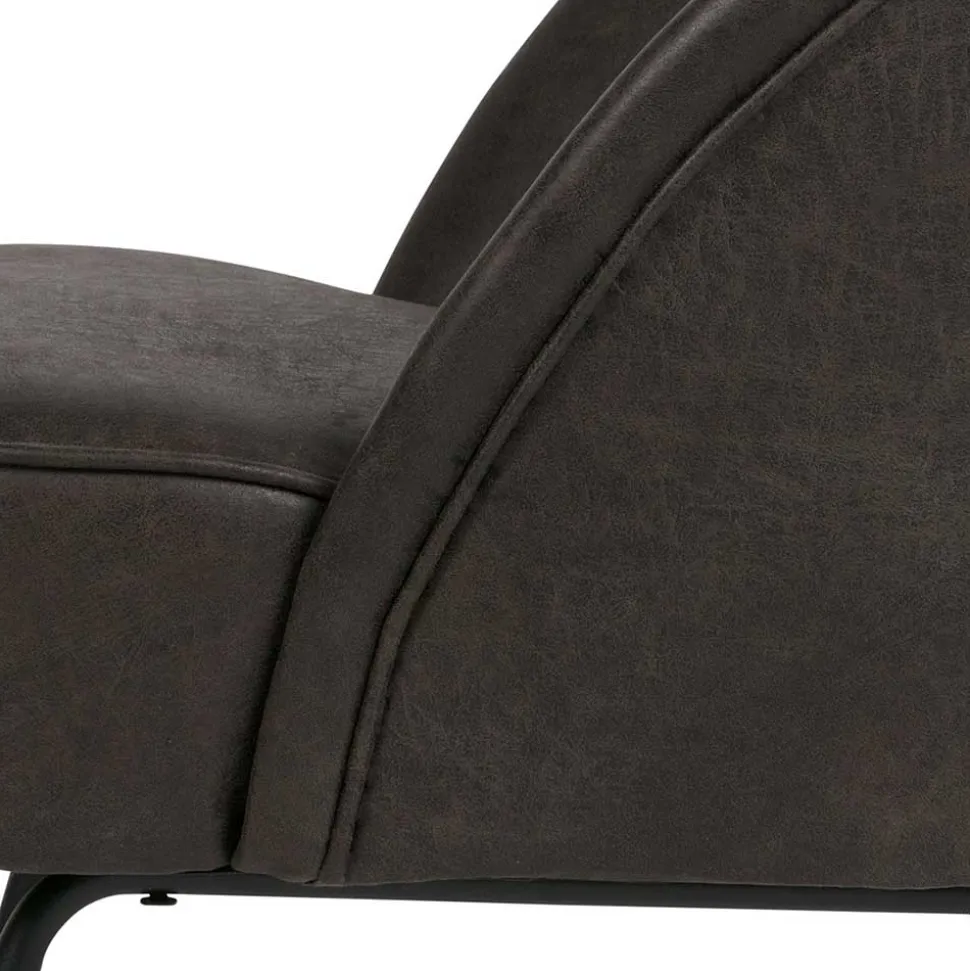Schwarzer Ledersessel Retro Carlot aus Recyclingleder