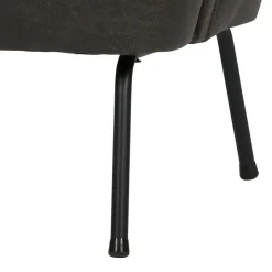 Schwarzer Ledersessel Retro Carlot aus Recyclingleder