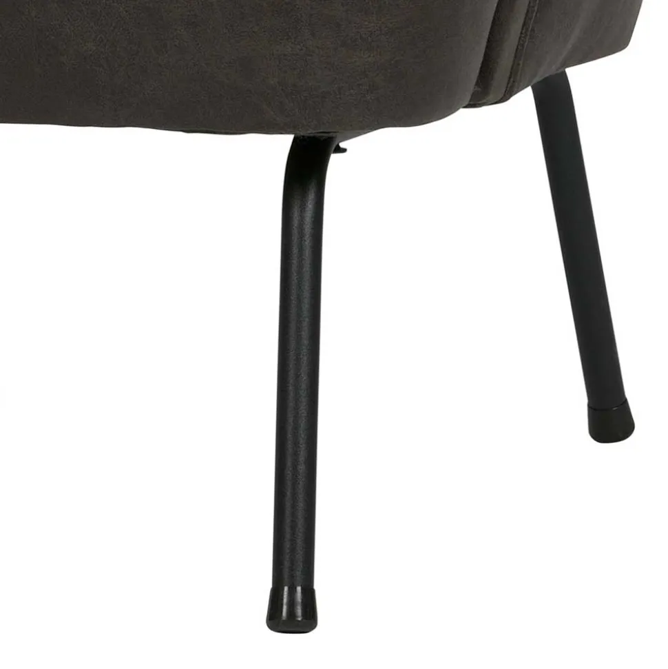 Schwarzer Ledersessel Retro Carlot aus Recyclingleder