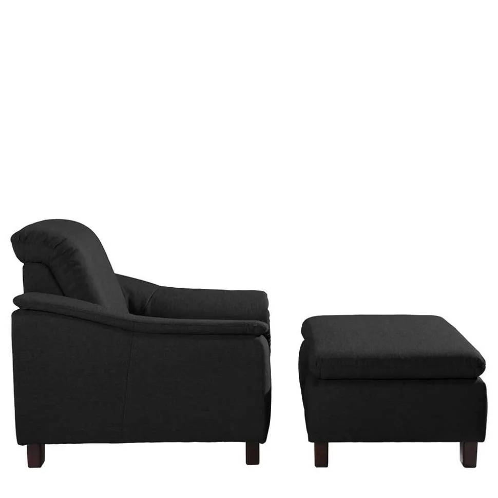 Schwarzer Polstersessel 100 cm breit - Voscona