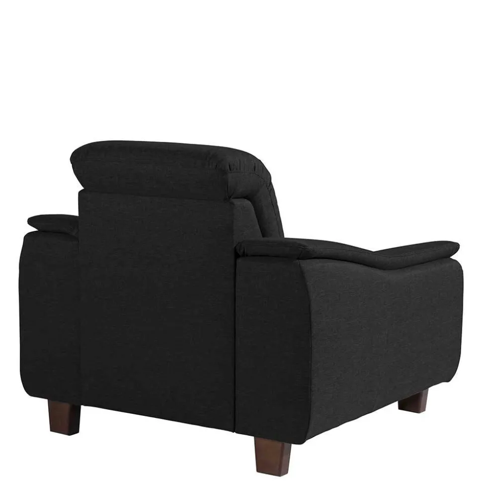 Schwarzer Polstersessel 100 cm breit - Voscona