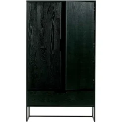 Schwarzer Schrank aus Holz & Metall - Almery