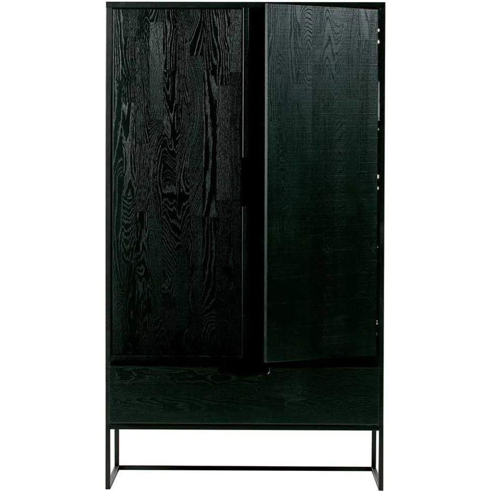 Schwarzer Schrank aus Holz & Metall - Almery