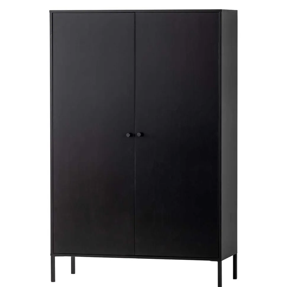 Schwarzer Schrank mit Doppeltür - 100x155x40 - Burgossi