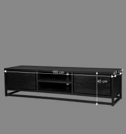 Schwarzer TV Unterschrank im Industry Stil - Esturado