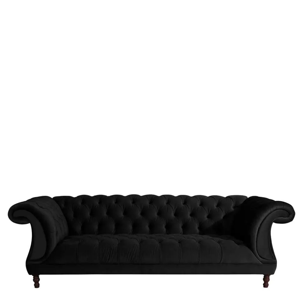 Schwarzes Barocksofa aus Samtvelours - Isipia