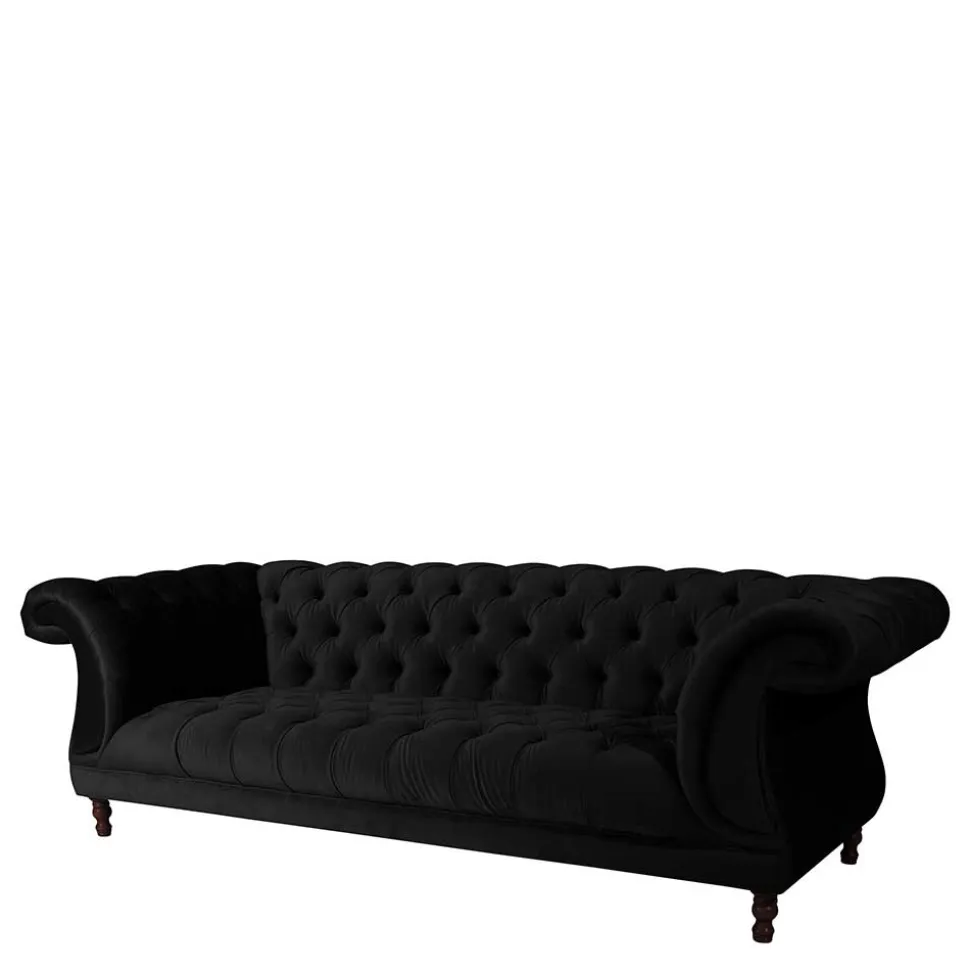 Schwarzes Barocksofa aus Samtvelours - Isipia