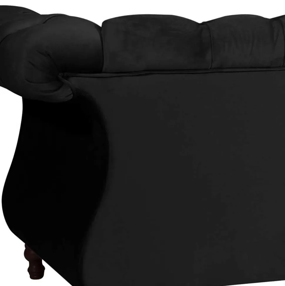 Schwarzes Barocksofa aus Samtvelours - Isipia