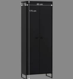 Schwarzes Flurmöbel Set - Anderian (vierteilig)