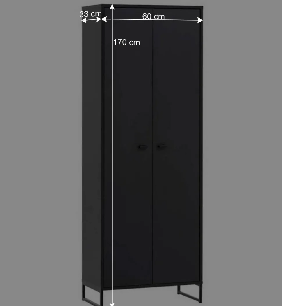Schwarzes Flurmöbel Set - Anderian (vierteilig)