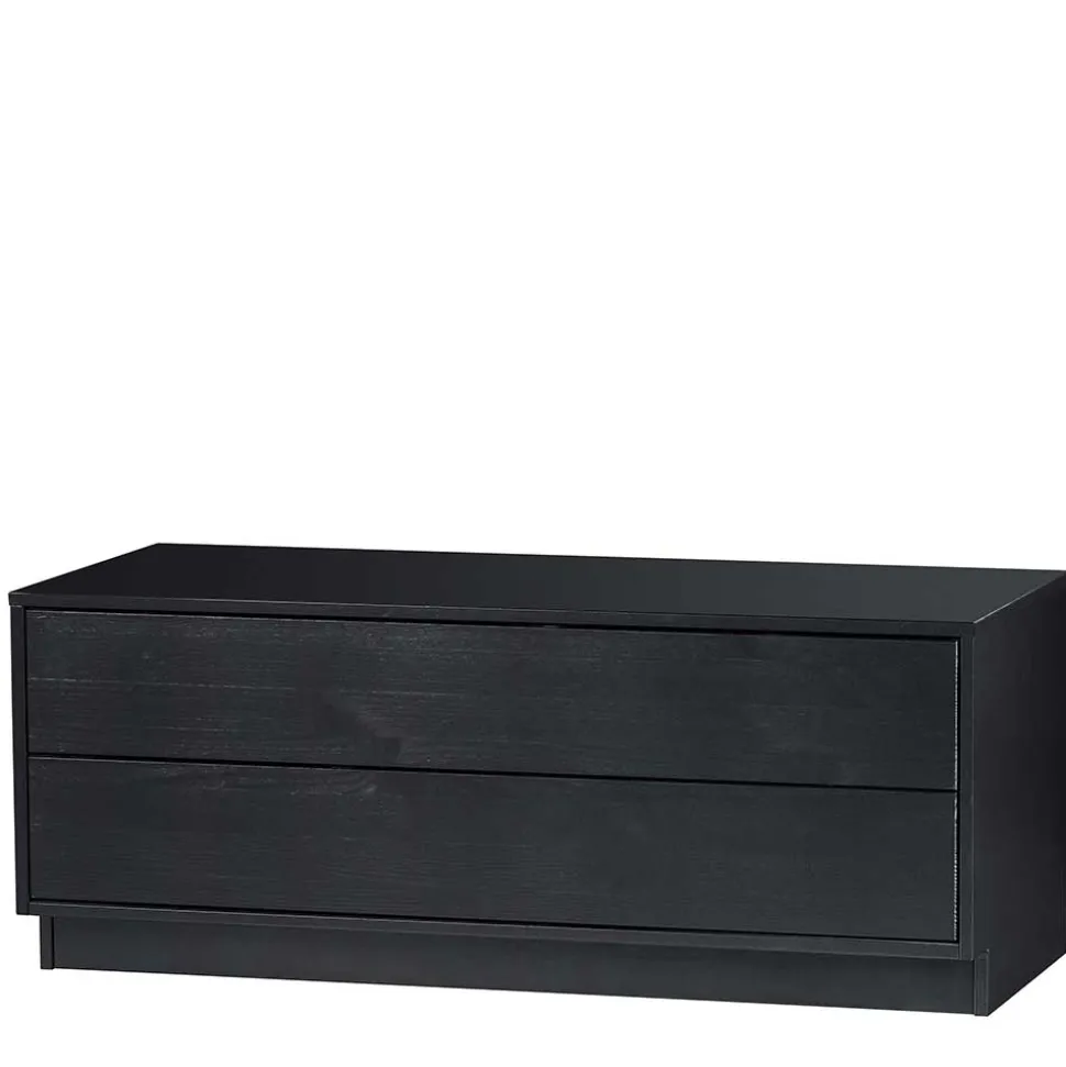 Schwarzes Lowboard mit zwei Schubladen - Niwidus