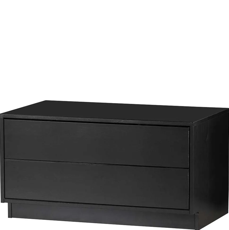 Schwarzes Lowboard mit zwei Schubladen - Niwidus
