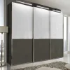 Schwebetüren Kleiderschrank in Braun & Weiß - Genre