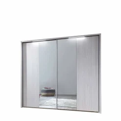 Schwebetüren Kleiderschrank Arneta in Weiß Lärche Dekor