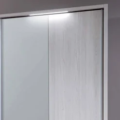 Schwebetüren Kleiderschrank Arneta in Weiß Lärche Dekor